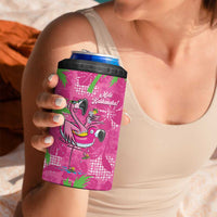 Aloha Hawaii Christmas 4 in 1 Can Cooler Tumbler Mele Kalikimaka Chill Flamingo Palaka Quilt Motifs LT14 - Polynesian Pride