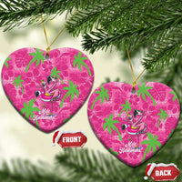 Aloha Hawaii Christmas Ceramic Ornament Mele Kalikimaka Chill Flamingo Palaka Quilt Motifs - Polynesian Pride
