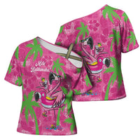 Aloha Hawaii Christmas Cross Shoulder Shirt Mele Kalikimaka Chill Flamingo Palaka Quilt Motifs LT14 - Polynesian Pride