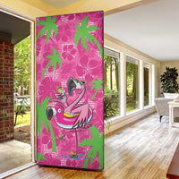 Aloha Hawaii Christmas Door Cover Mele Kalikimaka Chill Flamingo Palaka Quilt Motifs LT14 - Polynesian Pride