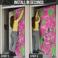 Aloha Hawaii Christmas Door Cover Mele Kalikimaka Chill Flamingo Palaka Quilt Motifs LT14 - Polynesian Pride