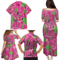 Aloha Hawaii Christmas Family Matching Puletasi and Hawaiian Shirt Mele Kalikimaka Chill Flamingo Palaka Quilt Motifs LT14 - Polynesian Pride