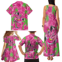 Aloha Hawaii Christmas Family Matching Tank Maxi Dress and Hawaiian Shirt Mele Kalikimaka Chill Flamingo Palaka Quilt Motifs LT14 - Polynesian Pride