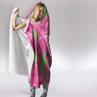 Aloha Hawaii Christmas Hooded Blanket Mele Kalikimaka Chill Flamingo Palaka Quilt Motifs - Polynesian Pride