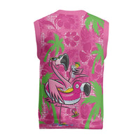 Aloha Hawaii Christmas Knitted V-Neck Vest Mele Kalikimaka Chill Flamingo Palaka Quilt Motifs LT14 - Polynesian Pride
