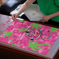 Aloha Hawaii Christmas Puzzle Mele Kalikimaka Chill Flamingo Palaka Quilt Motifs - Polynesian Pride