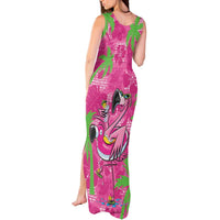 Aloha Hawaii Christmas Tank Maxi Dress Mele Kalikimaka Chill Flamingo Palaka Quilt Motifs LT14 - Polynesian Pride