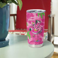 Aloha Hawaii Christmas Tumbler Cup Mele Kalikimaka Chill Flamingo Palaka Quilt Motifs LT14 - Polynesian Pride