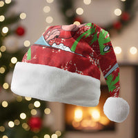 Aloha Hawaii Christmas Santa Hat Mele Kalikimaka Windsurfing Santa Palaka Quilt Motifs - Polynesian Pride