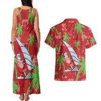 Aloha Hawaii Christmas Couples Matching Tank Maxi Dress and Hawaiian Shirt Mele Kalikimaka Windsurfing Santa Palaka Quilt Motifs LT14 - Polynesian Pride