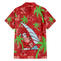 Aloha Hawaii Christmas Family Matching Off Shoulder Short Dress and Hawaiian Shirt Mele Kalikimaka Windsurfing Santa Palaka Quilt Motifs LT14 - Polynesian Pride