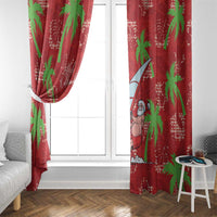 Aloha Hawaii Christmas Window Curtain Mele Kalikimaka Windsurfing Santa Palaka Quilt Motifs - Polynesian Pride
