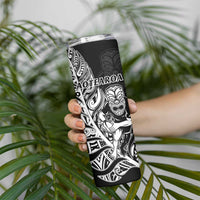 New Zealand And England Rugby Skinny Tumbler World Cup All Black Combine Red Roses LT14 - Polynesian Pride