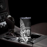 New Zealand And England Rugby Skinny Tumbler World Cup All Black Combine Red Roses LT14 - Polynesian Pride