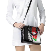 Custom New Zealand And England Rugby Shoulder Handbag 2023 World Cup All Black Combine Red Roses LT14 - Polynesian Pride