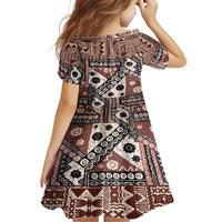 Bula Fiji Kid Short Sleeve Dress Unique Masi Tapa Pattern LT14 - Polynesian Pride