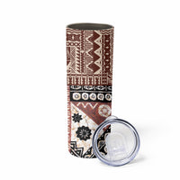 Bula Fiji Skinny Tumbler Unique Masi Tapa Pattern