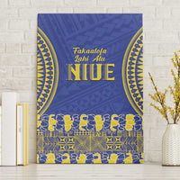 Fakaalofa Lahi Atu Niue Canvas Wall Art Siapo Pattern With Puakenikeni
