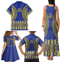 Fakaalofa Lahi Atu Niue Family Matching Tank Maxi Dress and Hawaiian Shirt Siapo Pattern With Puakenikeni LT14 - Polynesian Pride