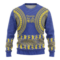 Fakaalofa Lahi Atu Niue Ugly Christmas Sweater Siapo Pattern With Puakenikeni LT14 - Polynesian Pride