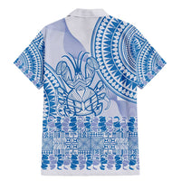 Niue Language Week Family Matching Mermaid Dress and Hawaiian Shirt The Rock Coconut Crab - Siapo Blue Pastel LT14 - Polynesian Pride