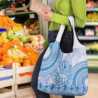 Niue Language Week Grocery Bag The Rock Coconut Crab - Siapo Blue Pastel
