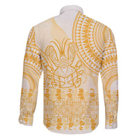 Niue Language Week Family Matching Summer Maxi Dress and Hawaiian Shirt The Rock Coconut Crab - Siapo Gold Pastel LT14 - Polynesian Pride