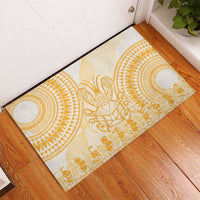 Niue Language Week Rubber Doormat The Rock Coconut Crab - Siapo Gold Pastel