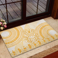 Niue Language Week Rubber Doormat The Rock Coconut Crab - Siapo Gold Pastel