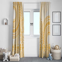 Niue Language Week Window Curtain The Rock Coconut Crab - Siapo Gold Pastel