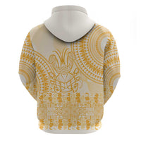 Niue Language Week Zip Hoodie The Rock Coconut Crab - Siapo Gold Pastel LT14 - Polynesian Pride
