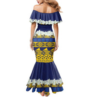 Tokelau Language Week Family Matching Mermaid Dress and Hawaiian Shirt Tokelauan Tuluma With Gardenia Thunbergia LT14 - Polynesian Pride