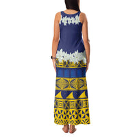 Tokelau Language Week Family Matching Tank Maxi Dress and Hawaiian Shirt Tokelauan Tuluma With Gardenia Thunbergia LT14 - Polynesian Pride