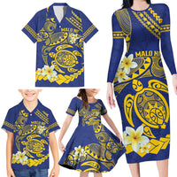 Te Vaiaho o te Gagana Tokelau Family Matching Long Sleeve Bodycon Dress and Hawaiian Shirt Polynesian Turtle - Malo Ni! LT14 - Polynesian Pride