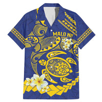 Te Vaiaho o te Gagana Tokelau Family Matching Mermaid Dress and Hawaiian Shirt Polynesian Turtle - Malo Ni! LT14 Dad's Shirt - Short Sleeve Blue - Polynesian Pride
