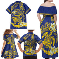 Te Vaiaho o te Gagana Tokelau Family Matching Off Shoulder Maxi Dress and Hawaiian Shirt Polynesian Turtle - Malo Ni! LT14 - Polynesian Pride