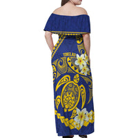 Te Vaiaho o te Gagana Tokelau Family Matching Off Shoulder Maxi Dress and Hawaiian Shirt Polynesian Turtle - Malo Ni! LT14 - Polynesian Pride