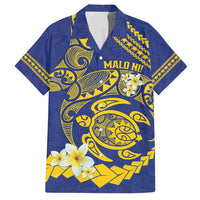 Te Vaiaho o te Gagana Tokelau Family Matching Puletasi and Hawaiian Shirt Polynesian Turtle - Malo Ni! LT14 Dad's Shirt - Short Sleeve Blue - Polynesian Pride