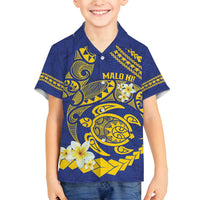 Te Vaiaho o te Gagana Tokelau Family Matching Summer Maxi Dress and Hawaiian Shirt Polynesian Turtle - Malo Ni! LT14 Son's Shirt Blue - Polynesian Pride