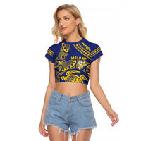 Te Vaiaho o te Gagana Tokelau Raglan Cropped T Shirt Polynesian Turtle - Malo Ni!