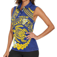 Te Vaiaho o te Gagana Tokelau Women Sleeveless Polo Shirt Polynesian Turtle - Malo Ni! LT14 - Polynesian Pride