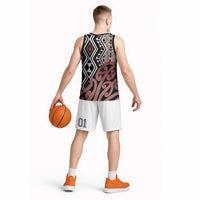 New Zealand Basketball Jersey Aotearoa Kowhaiwhai Mix Taniko Art - Polynesian Pride