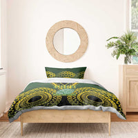 Avaiki Cook Islands Rugby Bedding Set Kuki Airani Tatau Black - Polynesian Pride