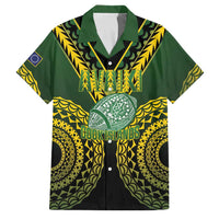 Custom Avaiki Cook Islands Rugby Family Matching Long Sleeve Bodycon Dress and Hawaiian Shirt Kuki Airani Tatau Black LT14 Dad's Shirt - Short Sleeve Black - Polynesian Pride