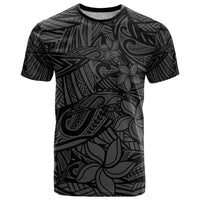 Polynesia T Shirt Polynesian Pattern Mix Plumeria Black LT14 Black - Polynesian Pride