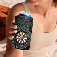 Personalised New Zealand Darts 4 in 1 Can Cooler Tumbler Dartboard Maori Fern Puhoro Art LT14 - Polynesian Pride