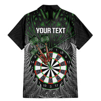 Personalised New Zealand Darts Family Matching Mermaid Dress and Hawaiian Shirt Dartboard Maori Fern Puhoro Art LT14 - Polynesian Pride