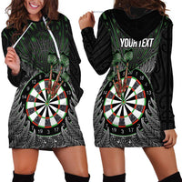 Personalised New Zealand Darts Hoodie Dress Dartboard Maori Fern Puhoro Art