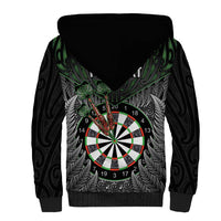 Personalised New Zealand Darts Sherpa Hoodie Dartboard Maori Fern Puhoro Art LT14 - Polynesian Pride
