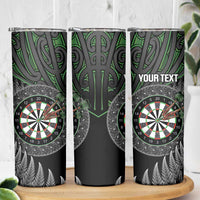 Personalised New Zealand Darts Skinny Tumbler Dartboard Maori Fern Puhoro Art LT14 - Polynesian Pride
